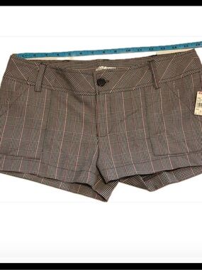 Woman’s Plaid Micro Shorts, Ultra Low Rise, Size 5 NWT